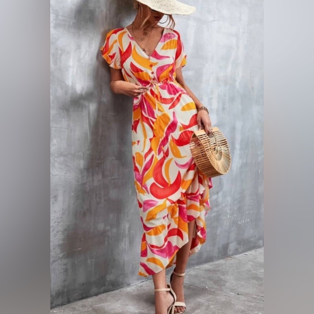Anthropologie Abel the Label ATL Swish Maxi BOHO HI-Low Women X-Small Dress